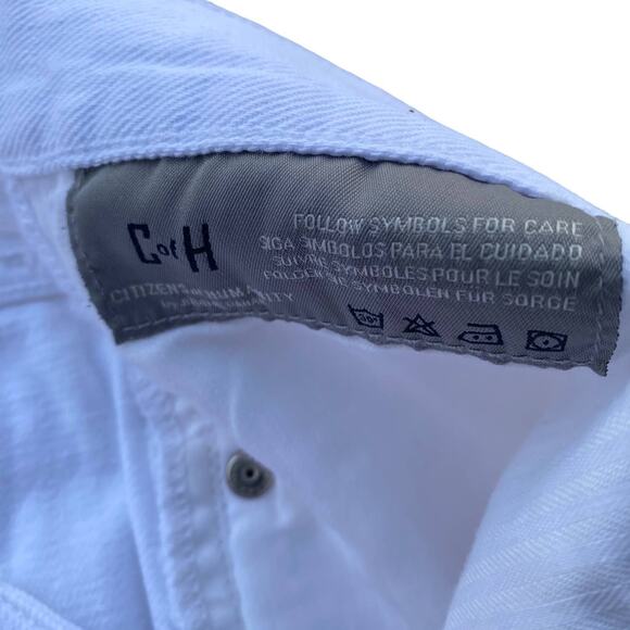 New Citizens of Humanity Daria Stark White Cutoff Jean Denim Mini Skirt Size 29 - Picture 13 of 15